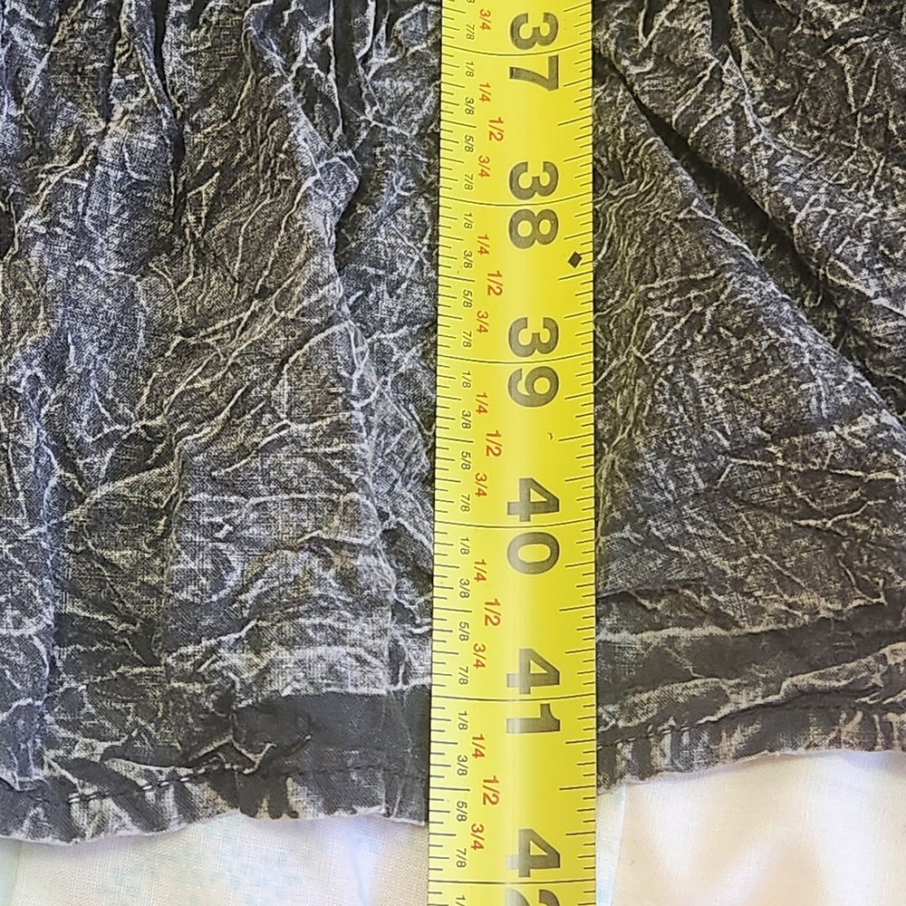 💐Paper Lace Ruffle Front Dress M Layered Crinkle Pockets Lagenlook Boho Hippie - Picture 8 of 16